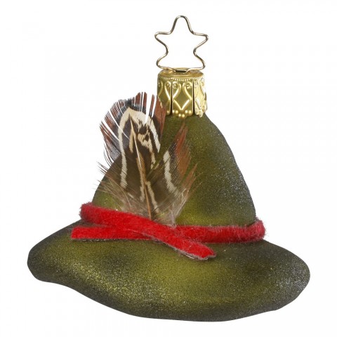NEW - Inge Glas Glass Ornament - Forestry Hat